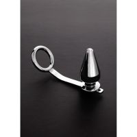 Steel by Shots C-Ring Cockring de acero con plug anal - 45 x 100 mm