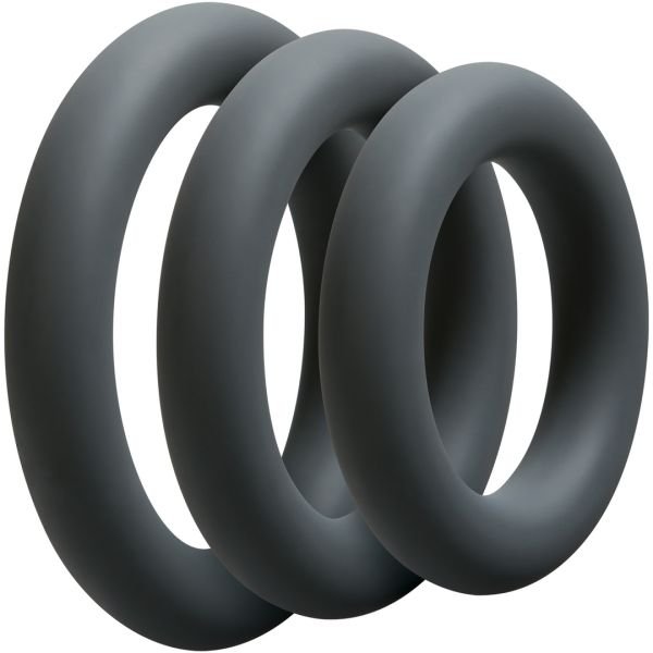 Doc Johnson Set de cockrings gruesos - Gris