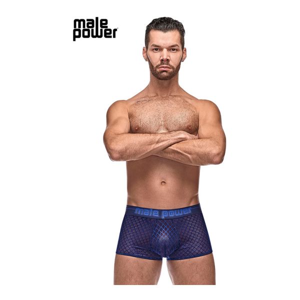 Male Power Diamond Mesh Mini Short - S - Azul Marino