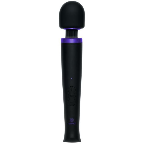 Doc Johnson Power Wand recargable - Varita masajeadora de silicona ultrapotente - Negro