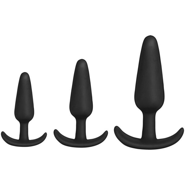 Doc Johnson Tush Trainer - Set de 3 plugs anales de silicona - Negro