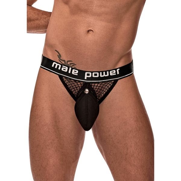 Male Power Jockstrap con cockring - L/XL - Negro
