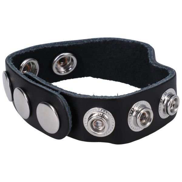 Doc Johnson The Leather 5 Snap - Cockring de cuero