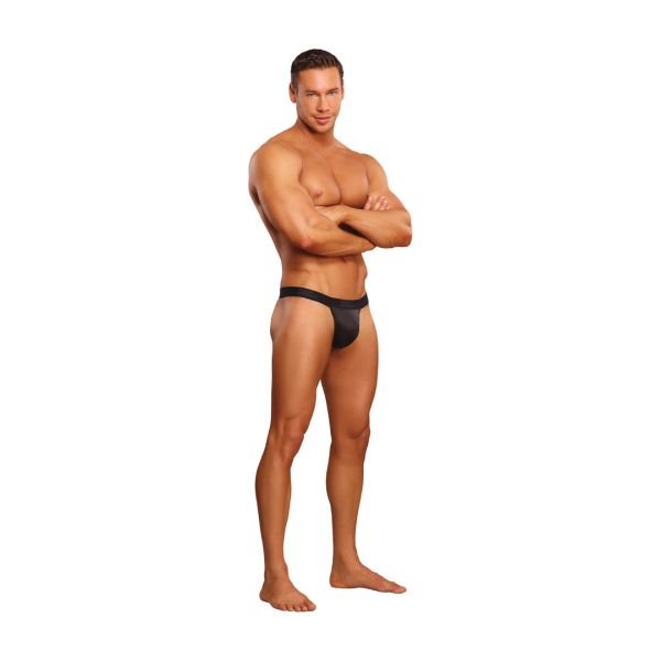 Male Power Micro tanga hilo con cockring rojo - Negro