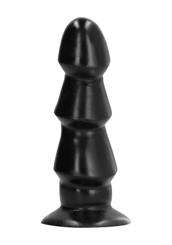 All Black Dildo acanalado - 17 cm
