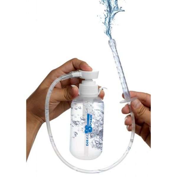XR Brands Pump Action - Botella de enema con boquilla