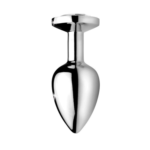 XR Brands Plug anal con gema transparente - Pequeño - Transparente