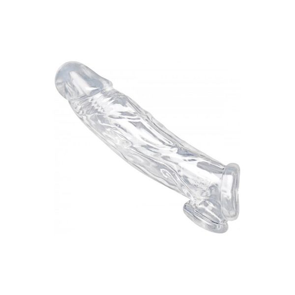 XR Brands Funda para el pene realista transparente con ballstretcher