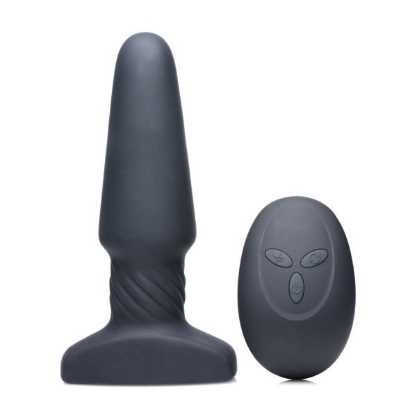 XR Brands Slim R - Plug anal de rimming liso con mando a distancia