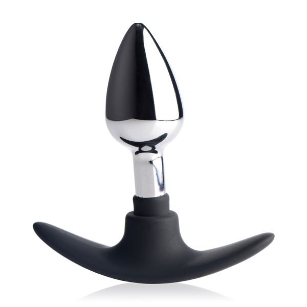 XR Brands Dark Invader - Plug anal de metal y silicona - Pequeño