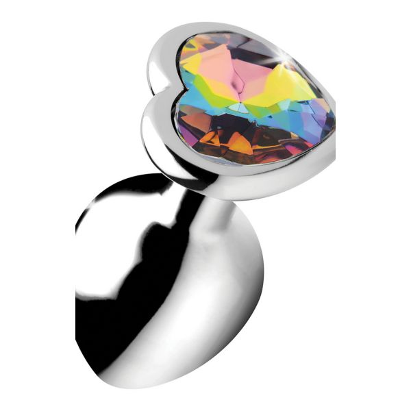 XR Brands Rainbow Prism - Plug anal de corazón - Medio