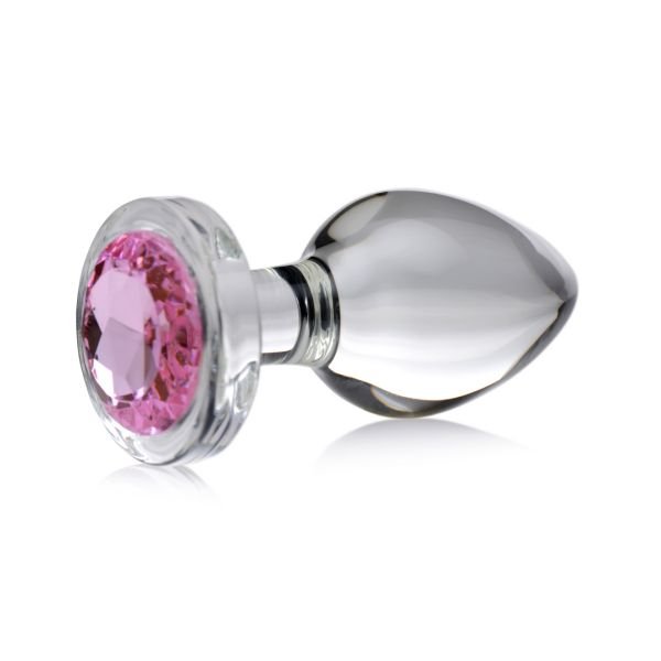 XR Brands Pink Gem - Plug anal de cristal - Large
