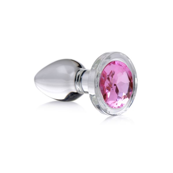 XR Brands Pink Gem - Plug anal de cristal - Pequeño