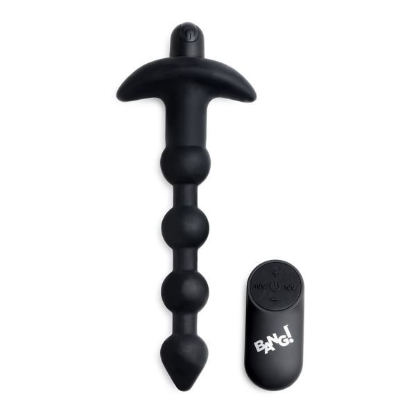 XR Brands Bolas anales vibradoras de silicona con mando a distancia