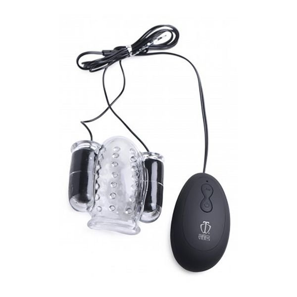 XR Brands Deluxe Estimulador de glande con doble vibración
