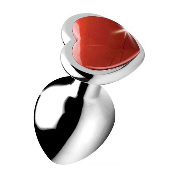 XR Brands Red Jasper Heart - Plug anal - Mediano