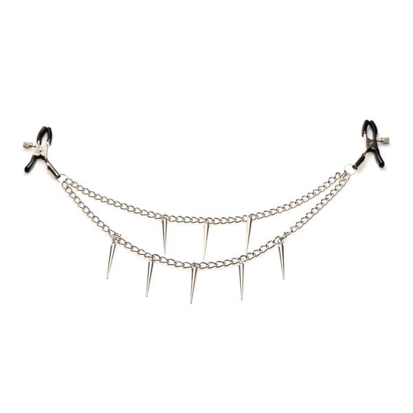 XR Brands Daggers - Pinzas para pezones con doble cadena