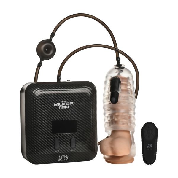 XR Brands The Milker Stamina - Masturbador automático con vibración y succión - Transparente