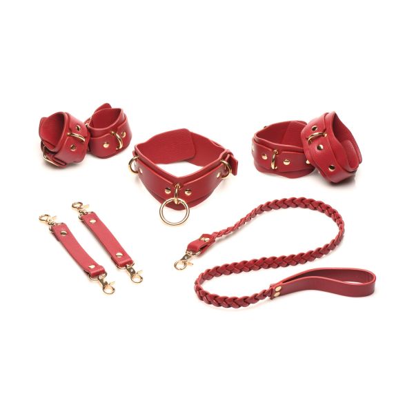 XR Brands Lover's Restraints Set - Rojo