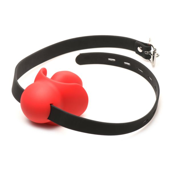 XR Brands Gag Order - Mordaza de bola de silicona extrema - Rojo