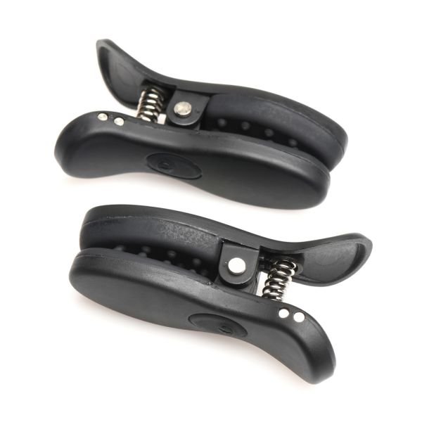 XR Brands Dark Grip - Pinzas para pezones vibradoras - Negro