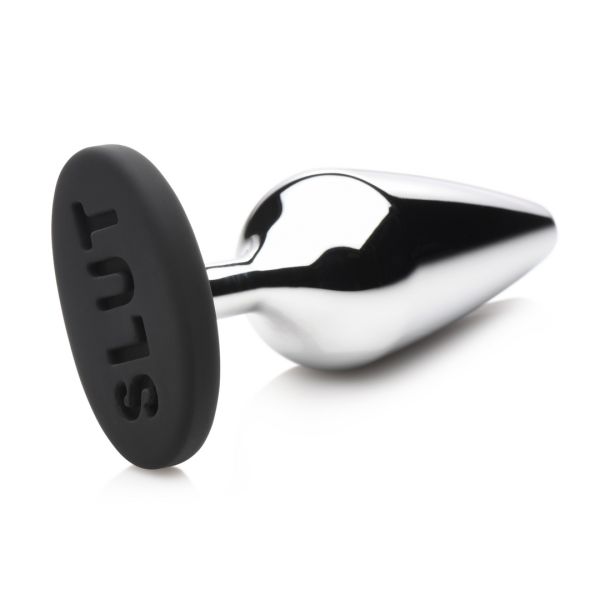 XR Brands Butt Slut - Plug anal de metal y silicona - Plateado