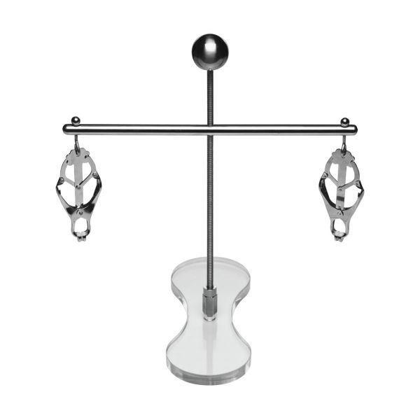 XR Brands Tower of Pain - Pinzas para pezones - Plateado