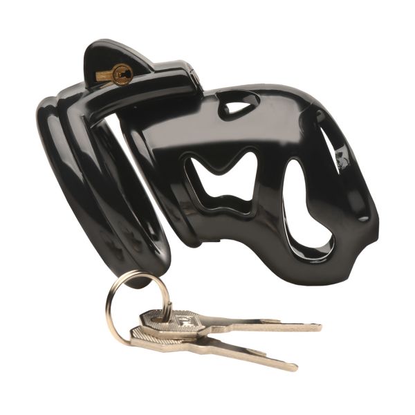 XR Brands Hard Stop - Jaula de castidad con doble anillo - Negro