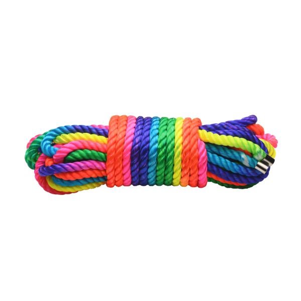 XR Brands Rainbow Rope - Cuerda de bondage arcoíris - 9,8 m