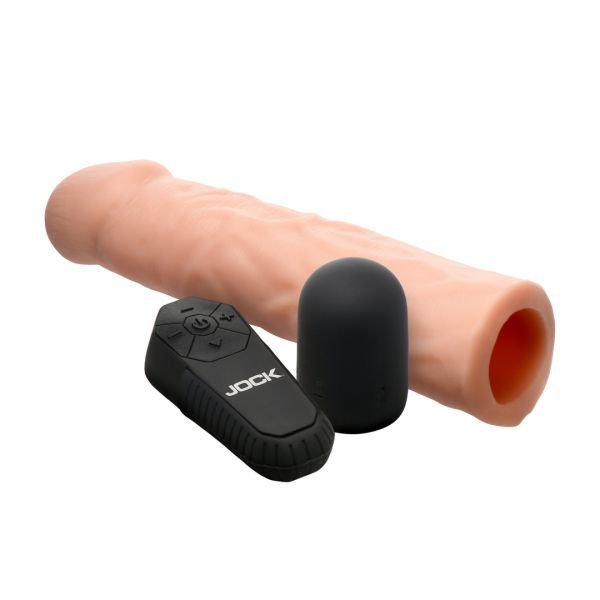 Curve Toys Enhancers - Extensor de pene realista vibrador con mando a distancia - Tono claro