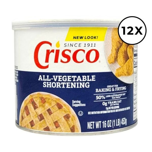 Crisco Pack de 12 Manteca 100% vegetal - 453 g