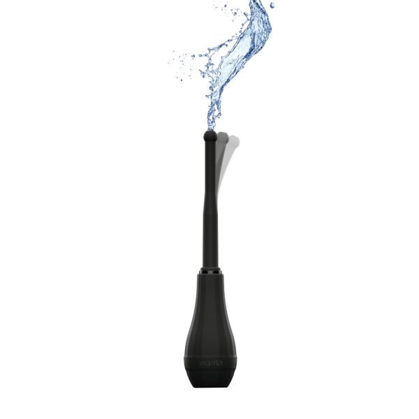 PerfectFitBrand Ergoflo - Punta flexible de silicona para ducha anal - 20 cm - Negro