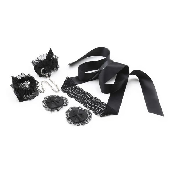 Crushious Lace Me Up - Set de bondage de encaje - Negro
