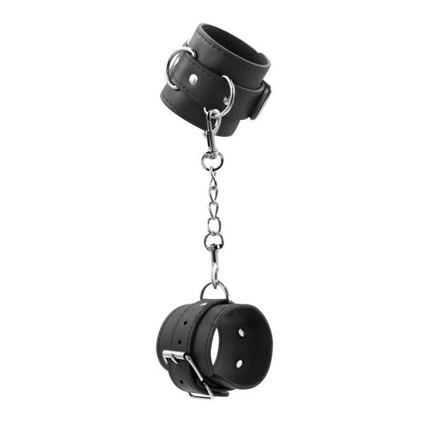 Crushious Bondage Love - Esposas de cuero - Negro