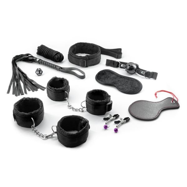 Crushious Master and Cummander - Kit de bondage de 11 piezas - Negro
