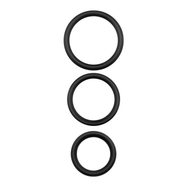 Crushious Bandoleros - Set de cockrings de silicona - Negro
