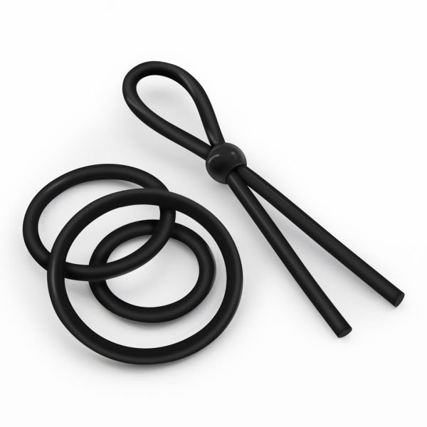 Crushious Daltons - Set de cockrings de silicona - Negro