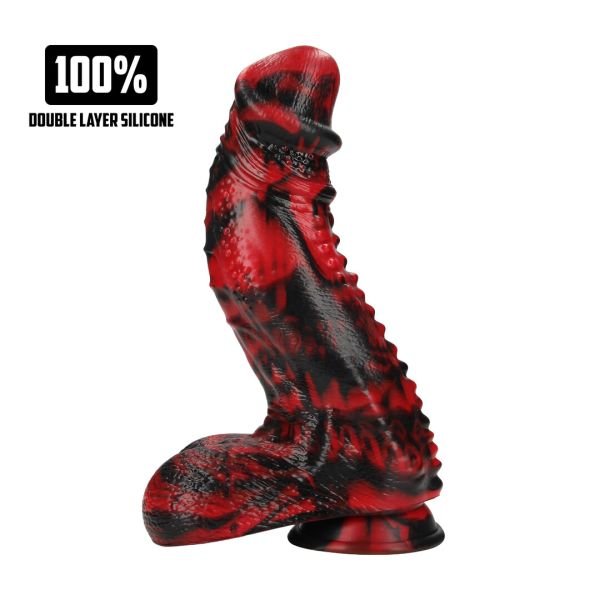Fiction Cocks Dark Lycan Spawn - Dildo de silicona - Rojo/Negro