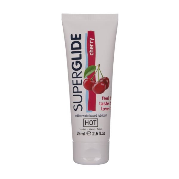 HOT Superglide - Lubricante comestible base agua - Cereza - 75 ml