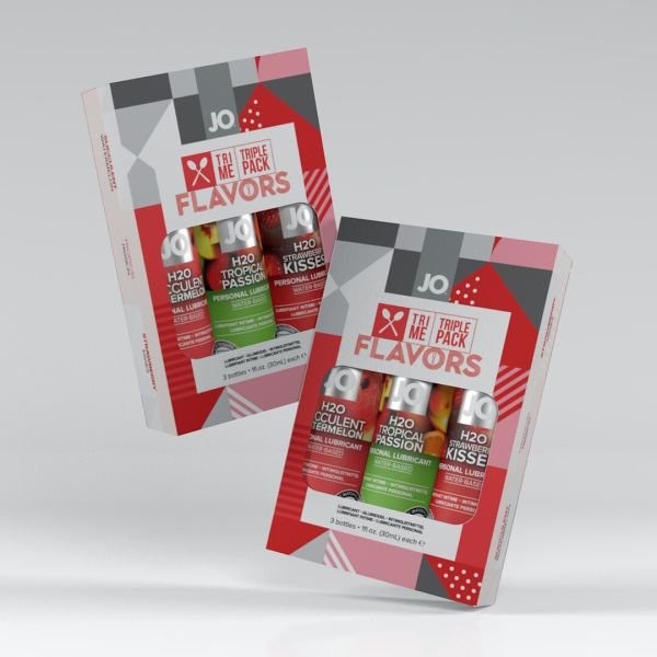JO Tri-Me Triple Pack - Flavors - Set de regalo con tres lubricantes - 30 ml