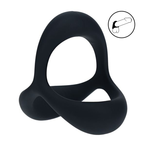 Levelz Tri O Ergo - Cockring de silicona - Negro