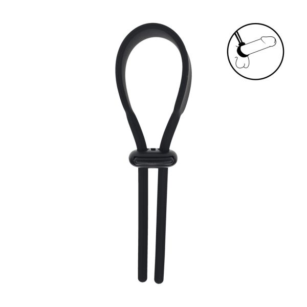 Levelz Cockring lazo de silicona ancho y ajustable - 5mm - Negro