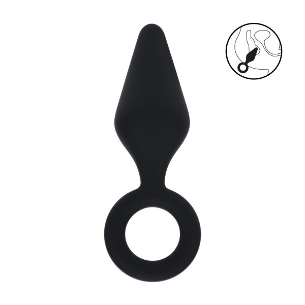 Levelz Plug anal de silicona con anilla - L - Negro