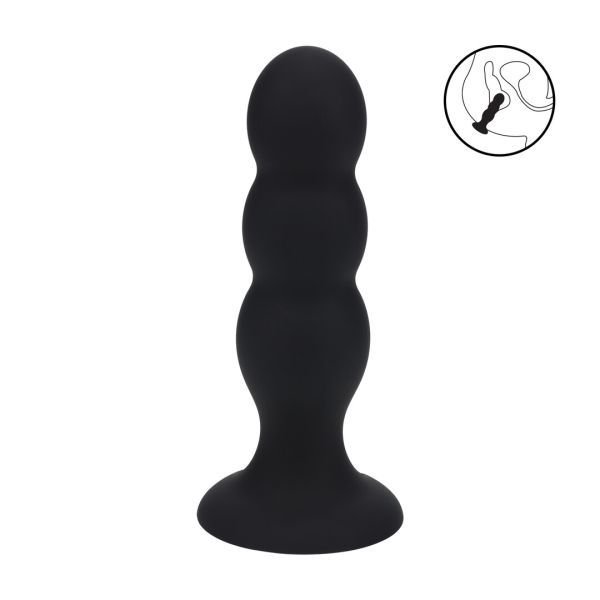 Levelz Tri Rattle Plug anal de silicona líquida - L - Negro