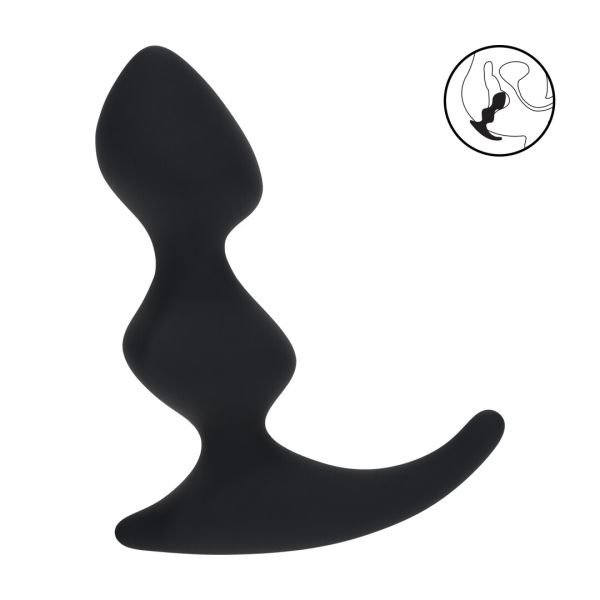 Levelz Full Double Ripple Masajeador de próstata de silicona - Negro