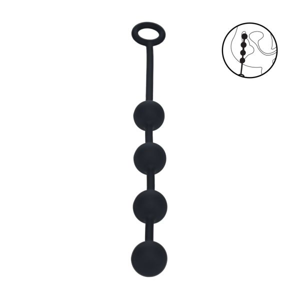 Levelz Round Bolas anales de silicona - M - 30mm - Negro