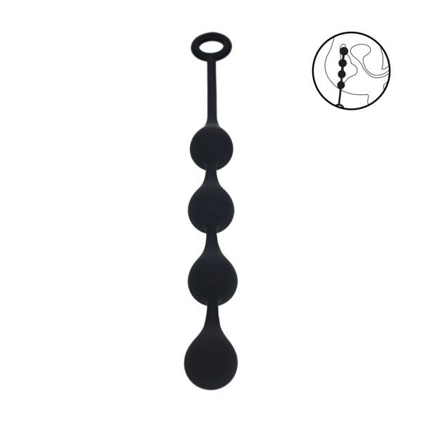 Levelz Waterdrop Bolas anales de silicona - M - 30mm - Negro