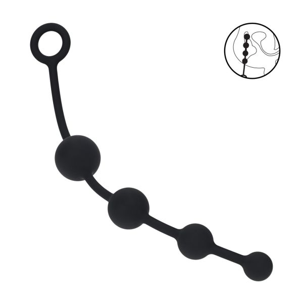Levelz Bolas anales curvadas de silicona - Negro