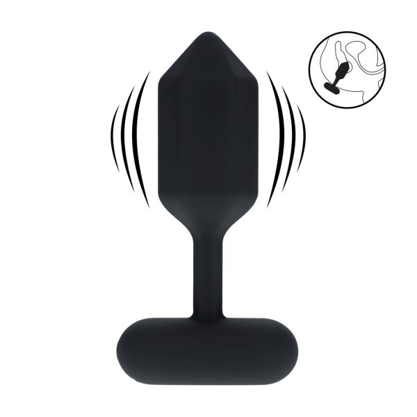 Levelz Hexagonal - Plug anal vibrador de silicona - M - Negro