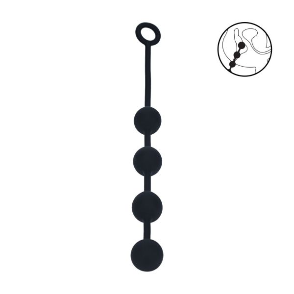 Levelz Round Bolas anales de silicona - L - 40mm - Negro